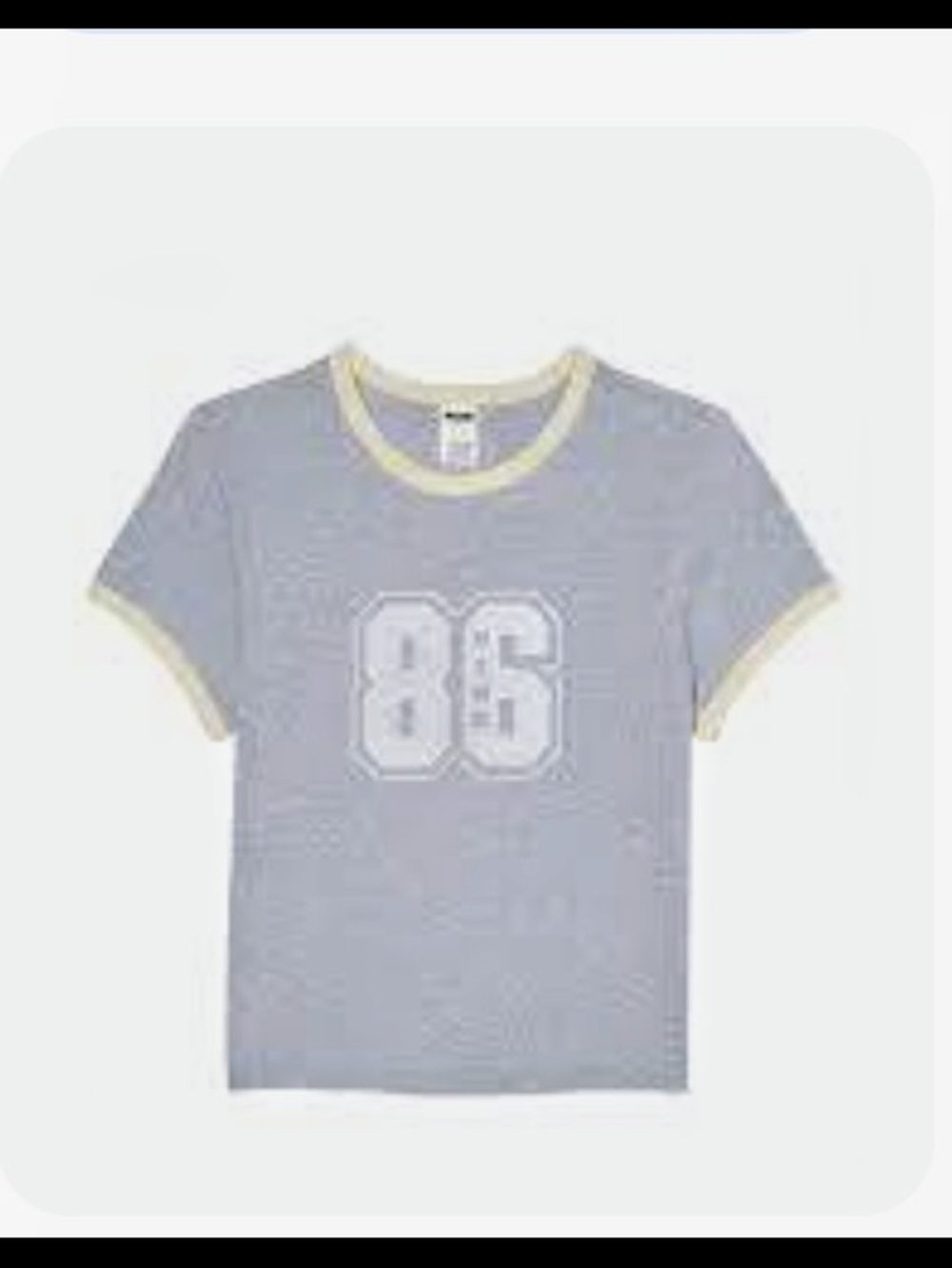 PINK Victoria's Secret Gray Tee Shirt with Cream Trim - Picture 5 of 5